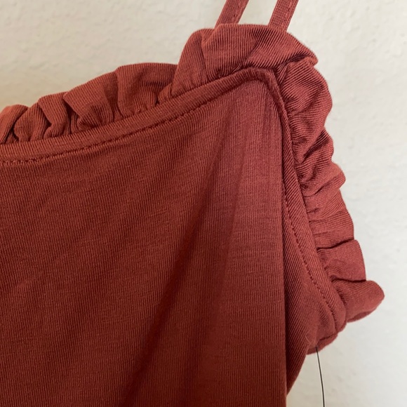 NWT Volcom Ruffle Trim Orange Dress - Picture 3 of 6